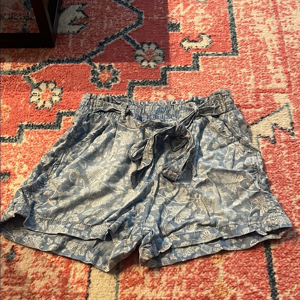 Knox Rose High Waist Blue Floral Shorts